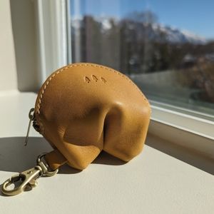 Portland Leather Sunflower Fortune Cookie Keychain